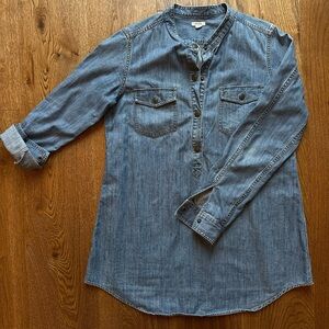 Fossil Chambray Denim Tunic Shirt, 100% Cotton, medium